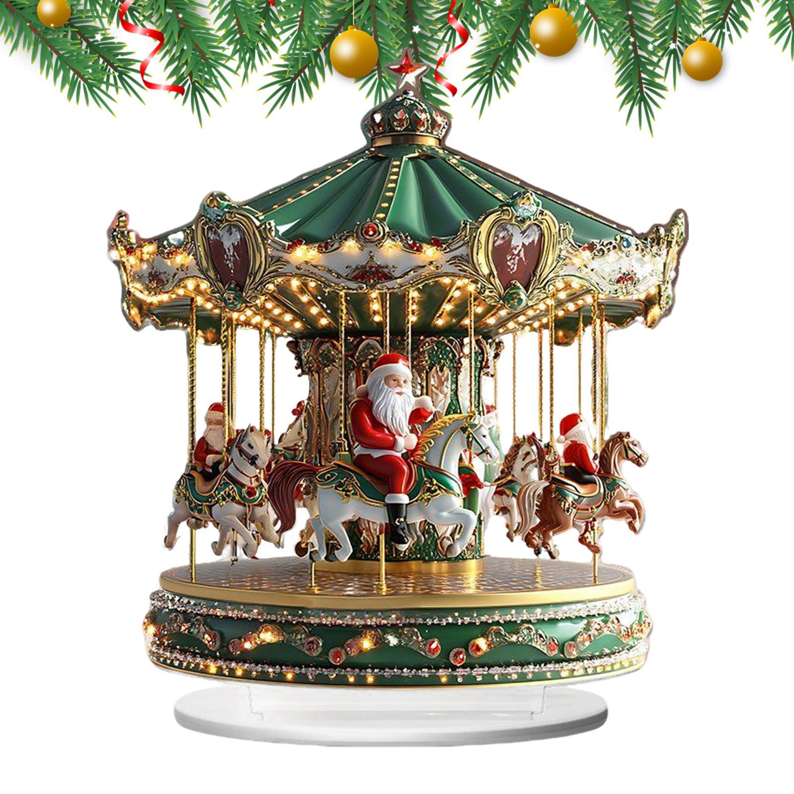 Home Bar Shelf - Kerstcarrousel Acryl 2D Home Decor Kerstman