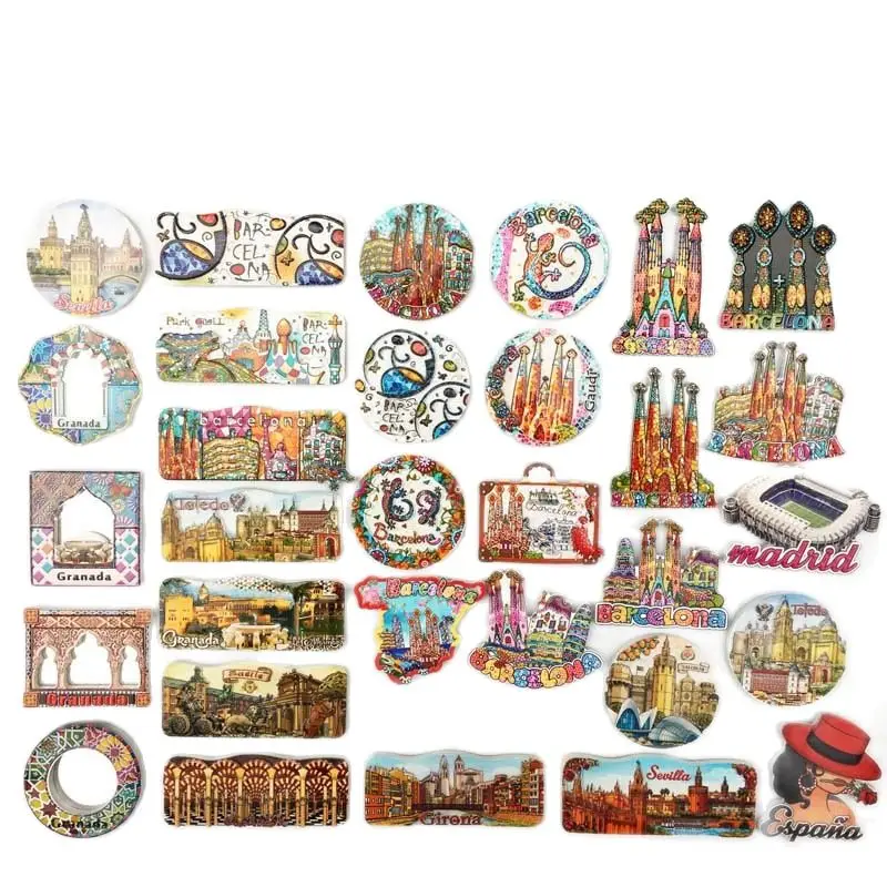 Home Barcelona - Spaanse Barcelona koelkastmagneet UV-print mozaïek danseres