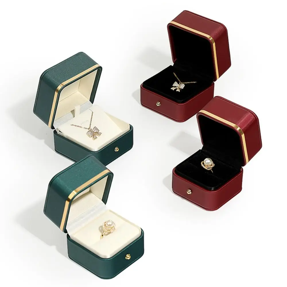 Bar Cart Gold - Mode PU lederen vierkante ringdoos gouden