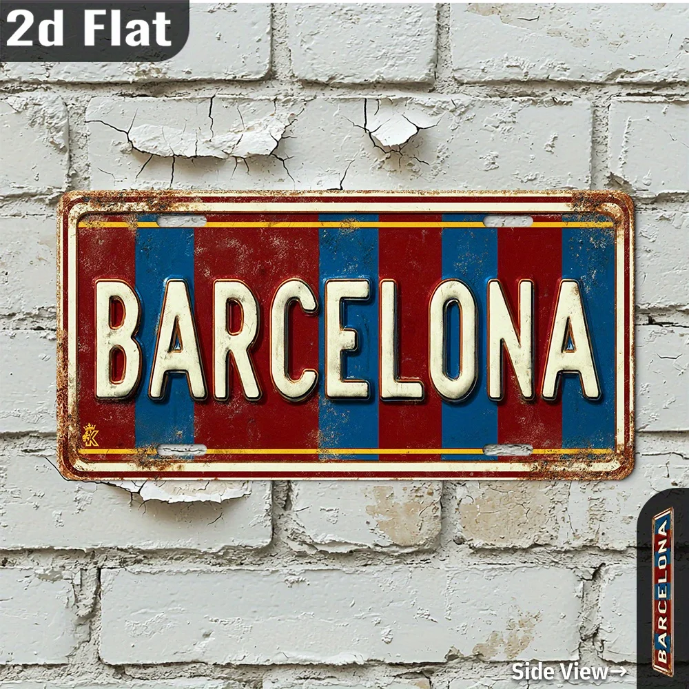 Home Barcelona - 2D plat, 1 stuk retro Barcelona