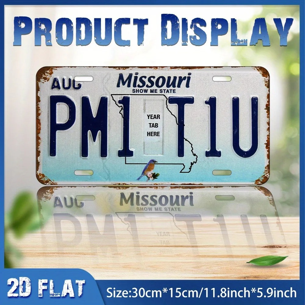 Home Bar Signs - 2D platte retro Missouri Blue Bird
