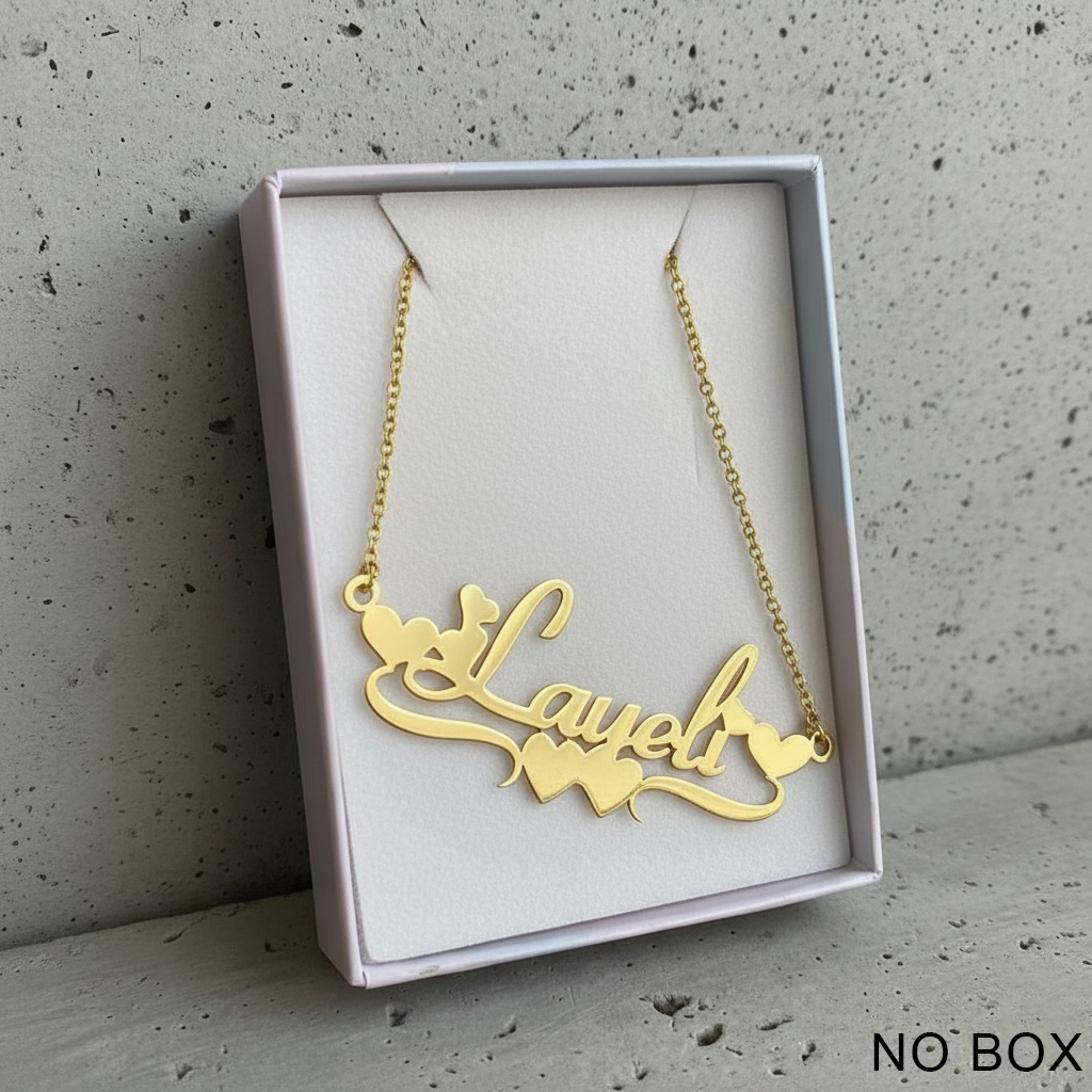 Bar Cart Gold - Handgemaakte gepersonaliseerde naamketting van roestvrij staal