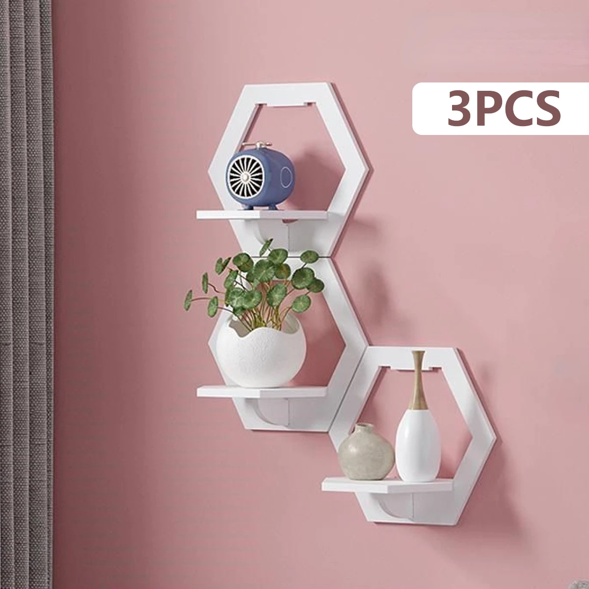 3 stuks zeshoek wandplank punc - Home Bar Shelf recensie en prijs