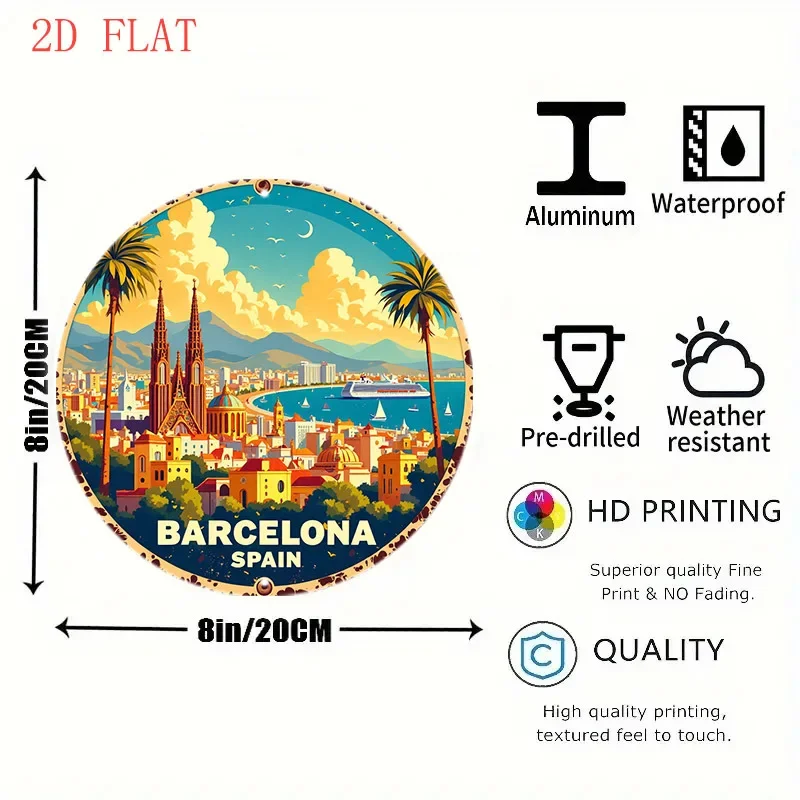 Rond 8 inch metalen bord met l - Home Barcelona recensie en prijs
