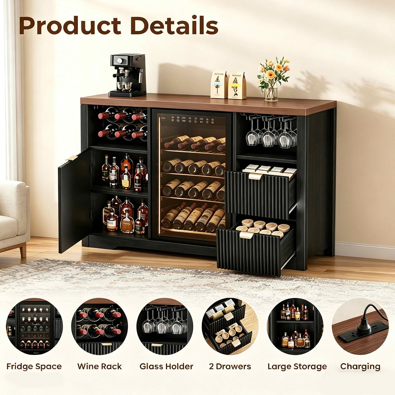 Koffiebar-kast met ruimte voor - Home Bar And Fridge recensie en prijs