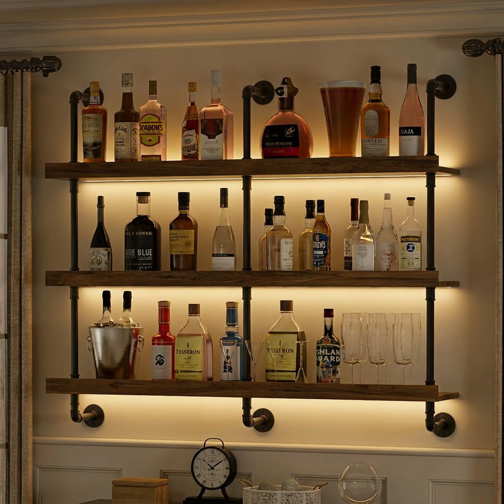Wandgemonteerd wijnrek met LED - Home Bar Shelf recensie en prijs