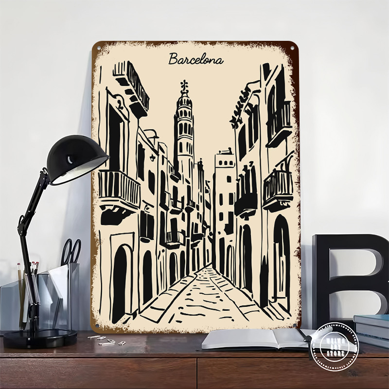 Barcelona Street Metal Poster  - Home Barcelona recensie en prijs