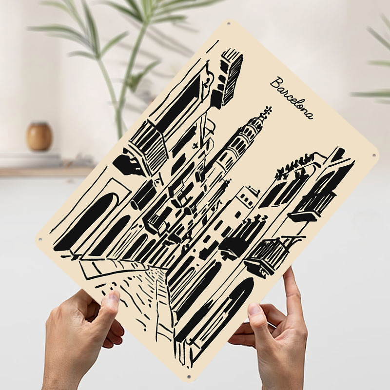 Barcelona Street Metal Poster  - Home Barcelona recensie en prijs