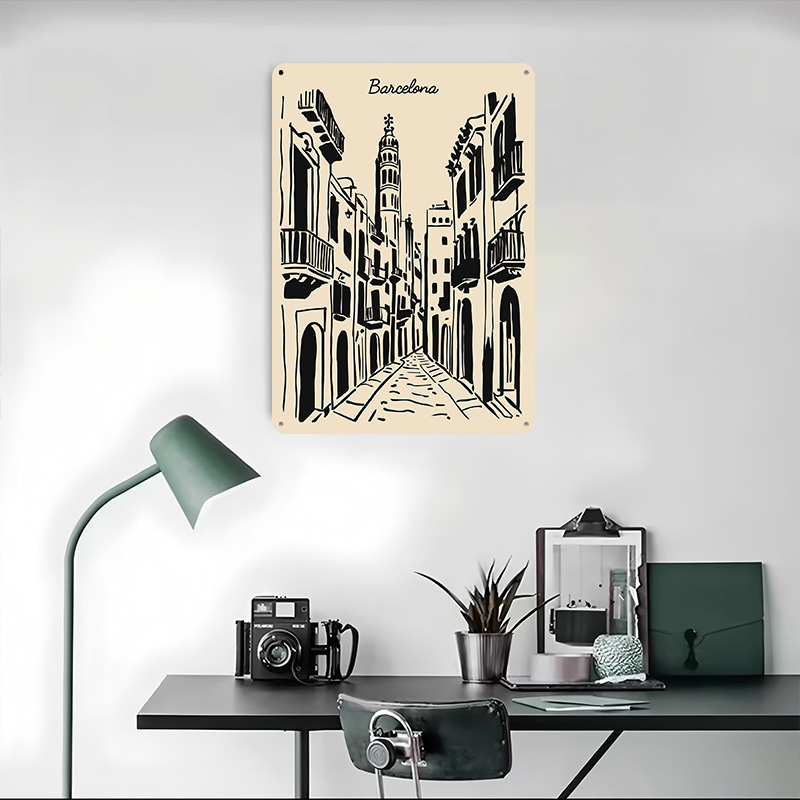 Barcelona Street Metal Poster  - Home Barcelona recensie en prijs