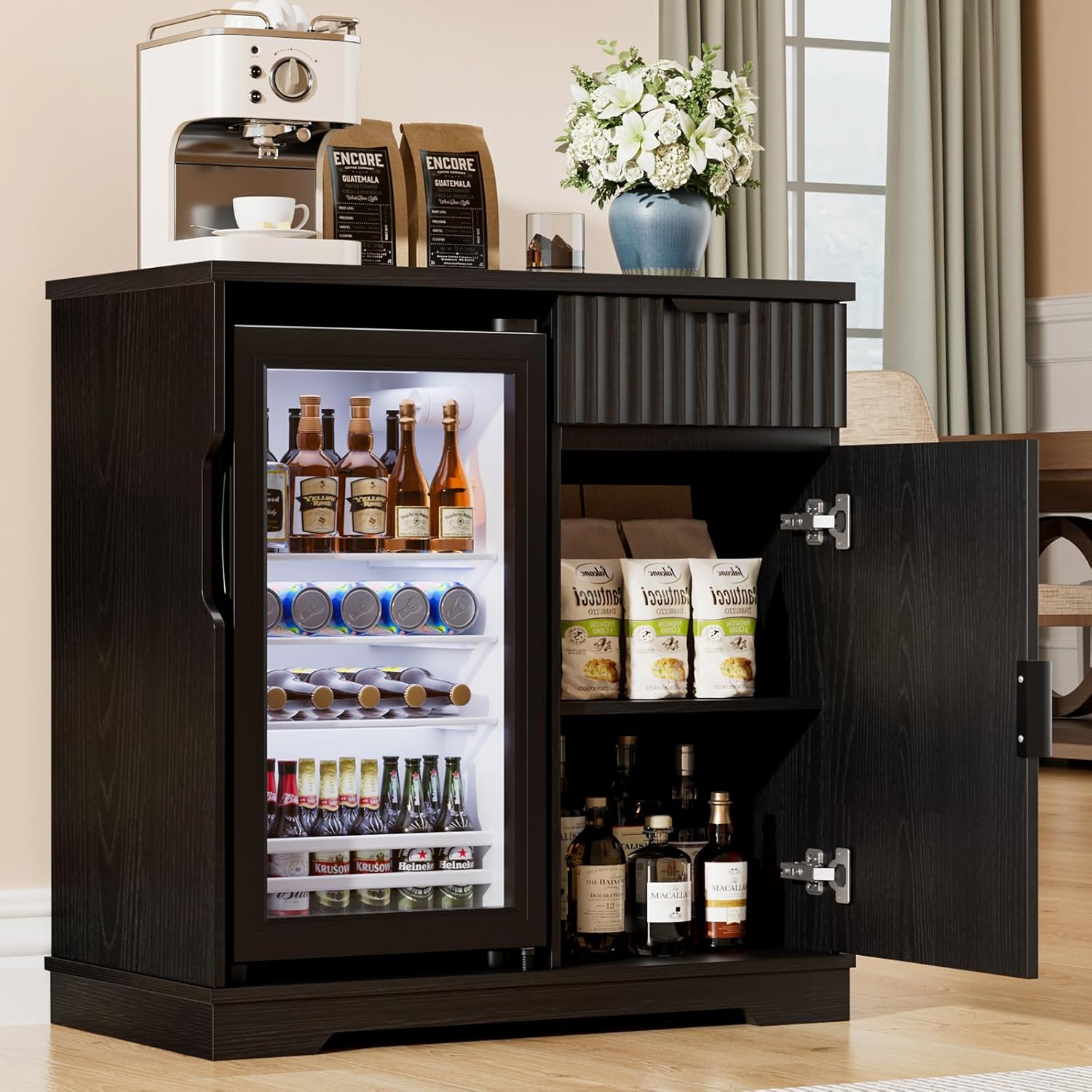 Geribde minikoelkastkast (incl - Home Bar And Fridge recensie en prijs